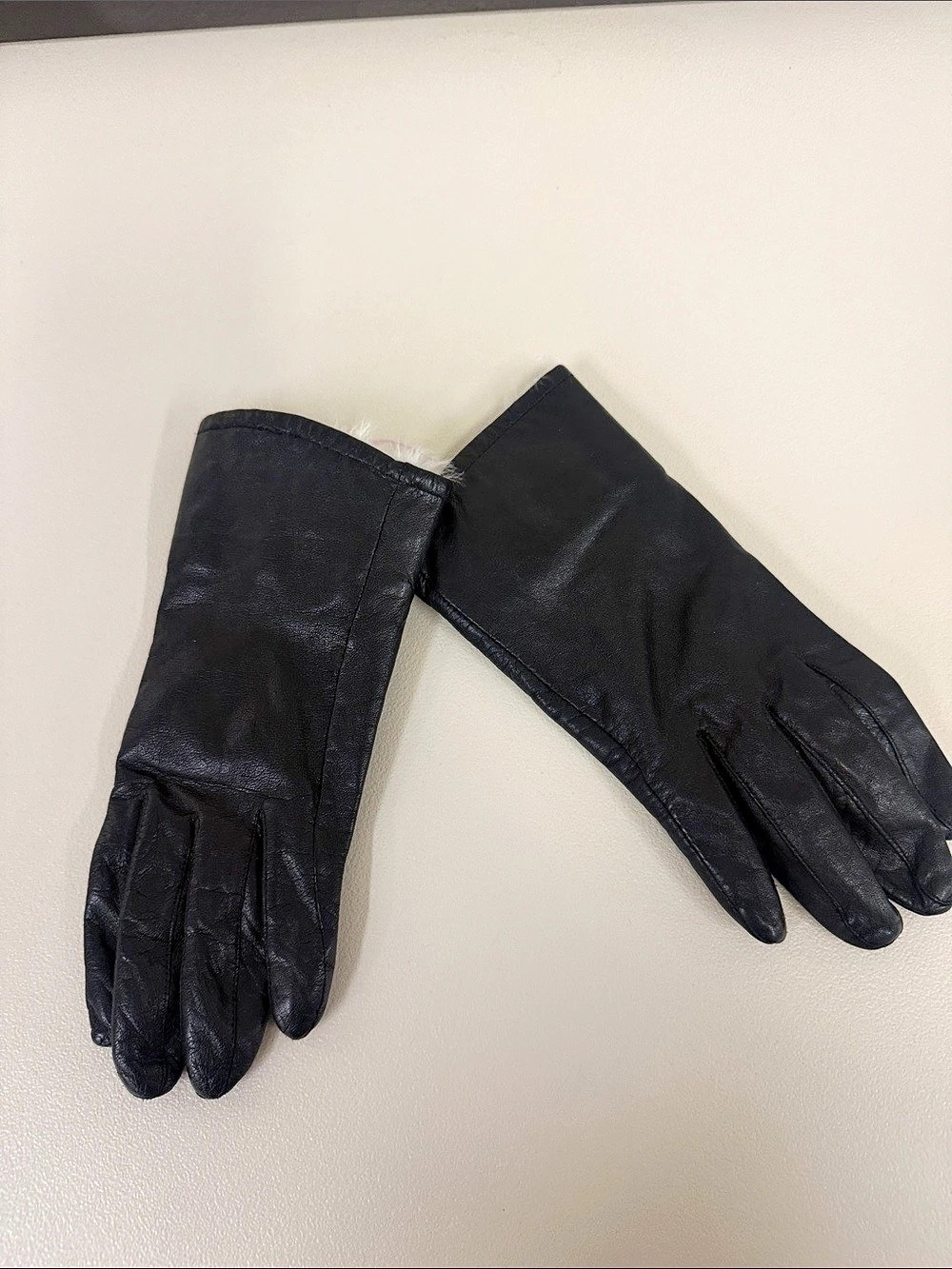 Black Leather Gloves Size Medium